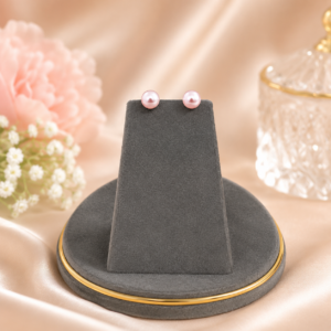 Rose pink pearl earrings with elegant design, ideal for weddings, parties, festive wear, and special occasions.