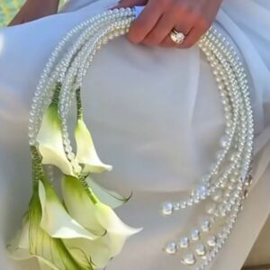 Ivory Calla Crystal-Pearl Bouquet