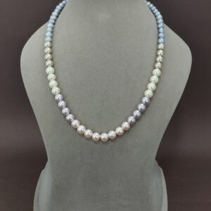 EVAARAZ Multicolour Freshwater Pearl Necklace – Classic Round Pearls