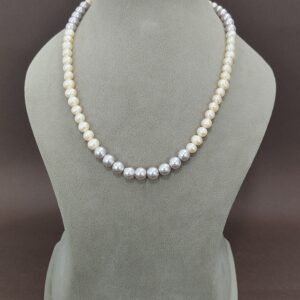 EVAARAZ Premium Silver & Ivory Freshwater Pearl Necklace – Luxury Gifting Edition