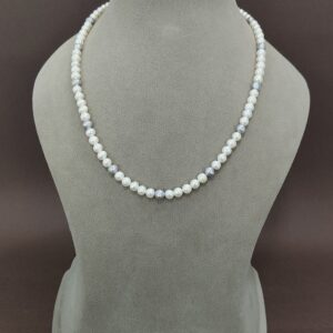 EVAARAZ Premium Silver & White Freshwater Pearl Necklace