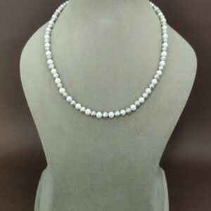 EVAARAZ Premium Silver-White Pearl Necklace