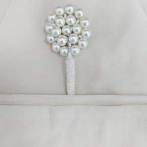 Round pearl cluster brooch with classic floral design