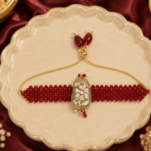 Red Kundan Rakhi